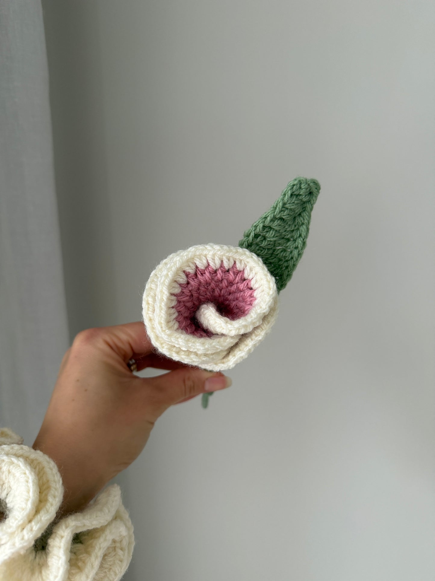 Pink & Cream Single Crochet Rose