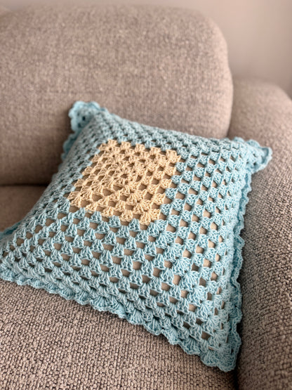 Baby Blue Crochet Cushion