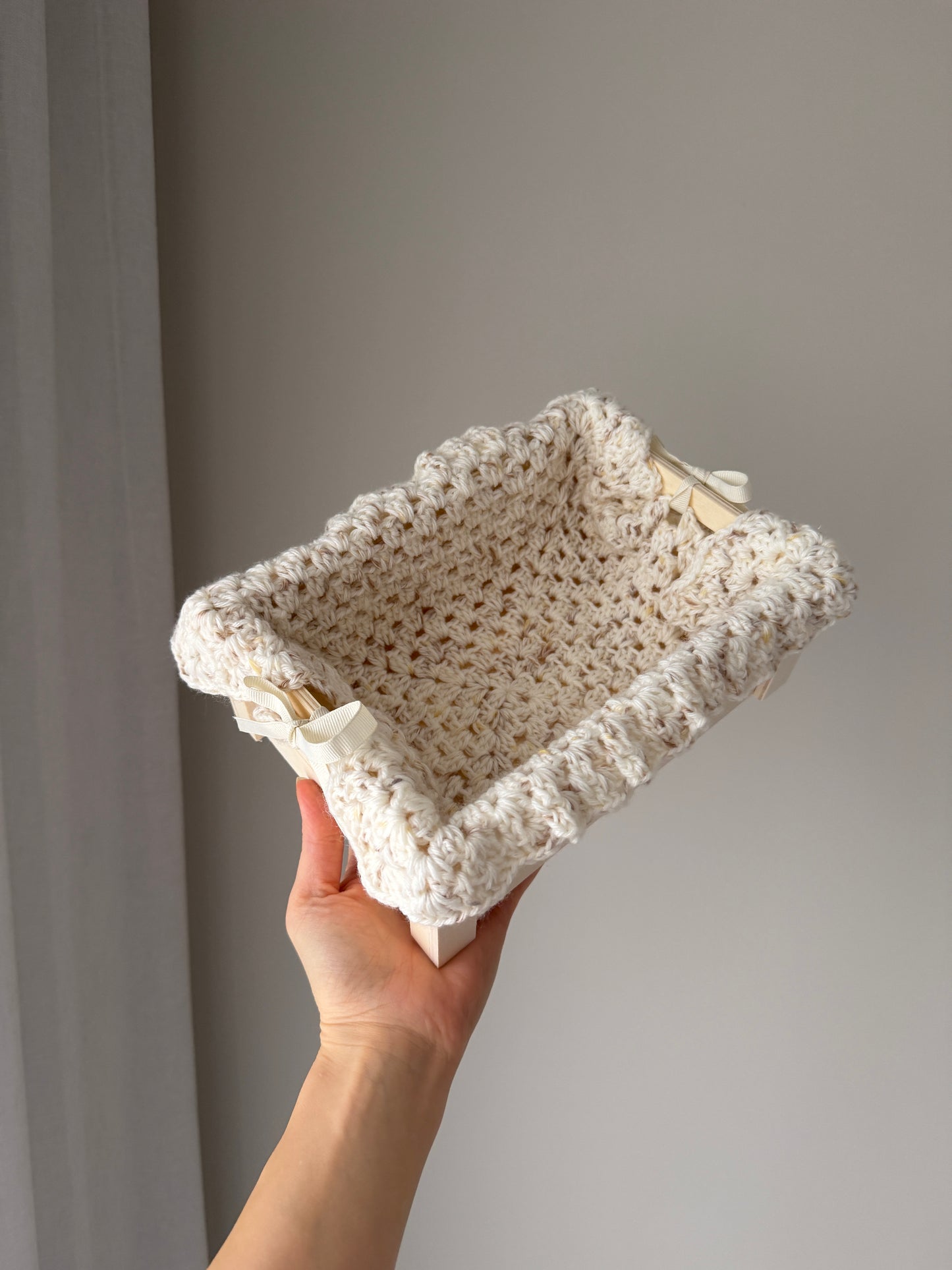 Nappy Box | Crochet Cream/Beige
