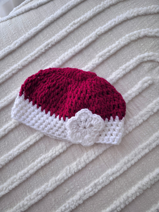 Christmas Baby Flower Beret