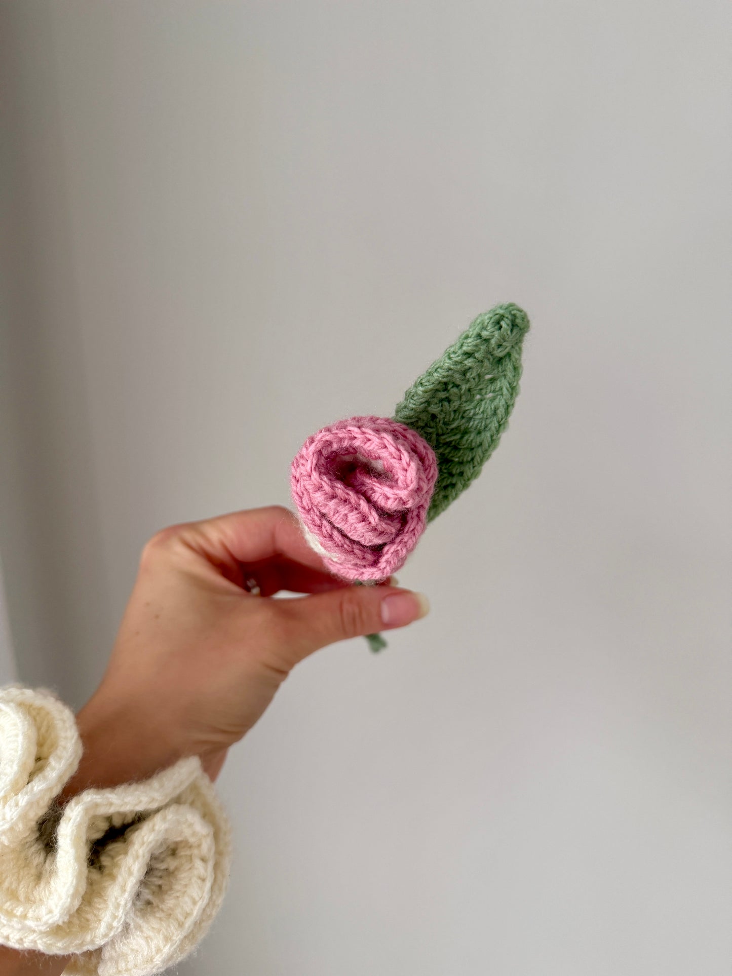 Pink & Cream Single Crochet Rose
