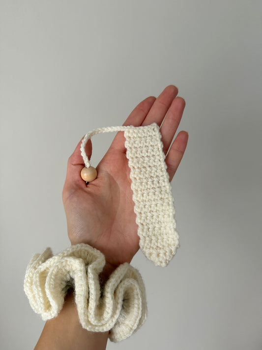Cream Crochet Bookmark