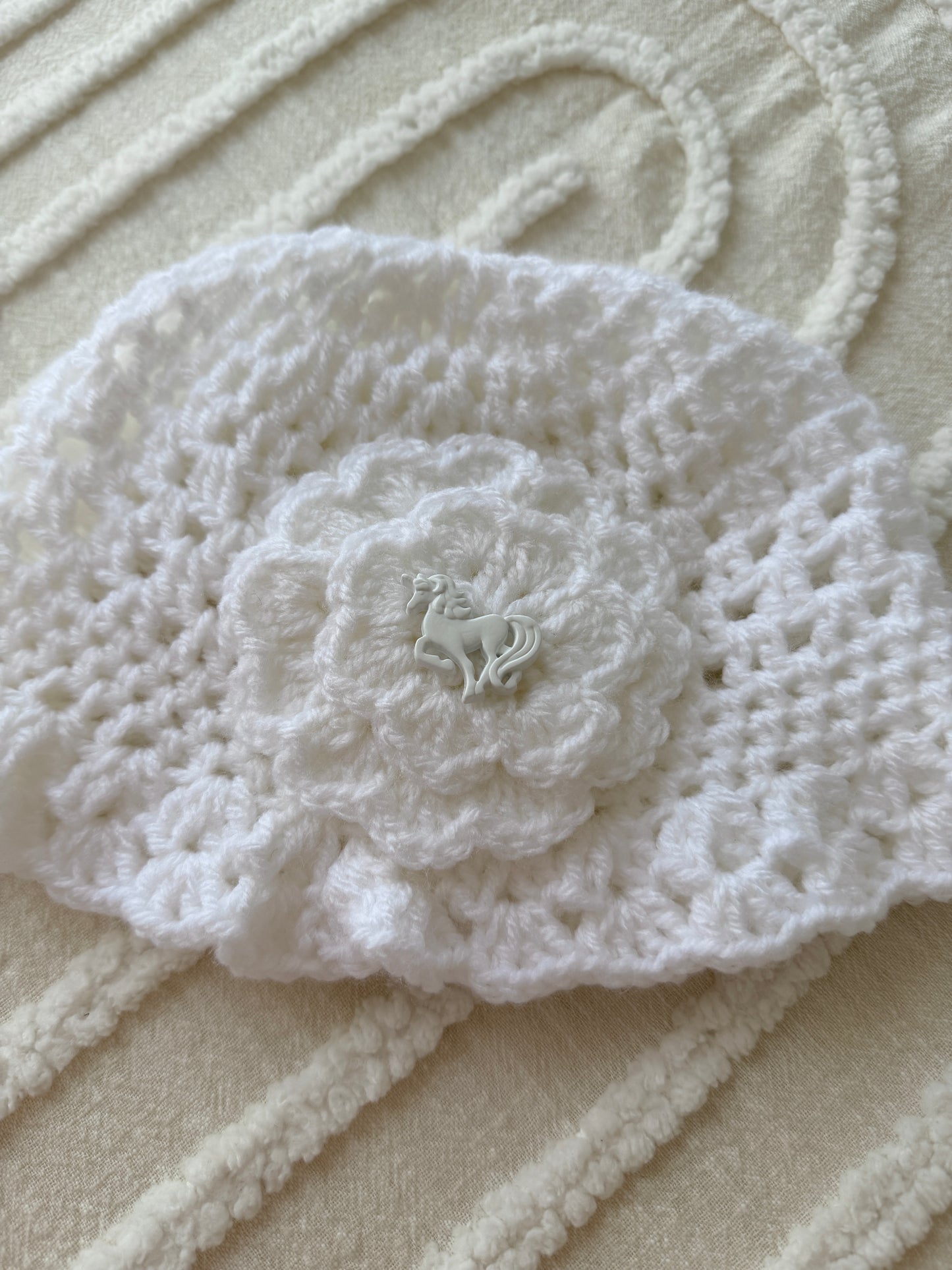 Posie Crochet Hat with Flower Design