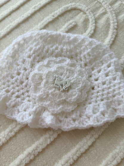 Posie Crochet Hat with Flower Design