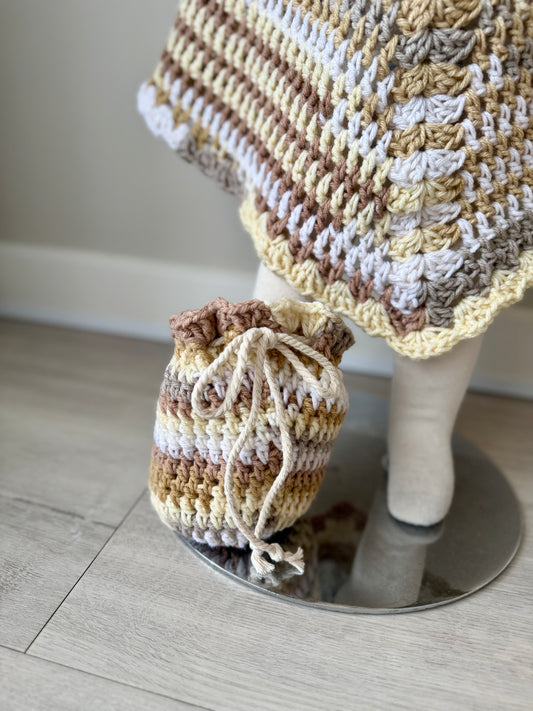 Gigi Crochet Poncho + Bag Set