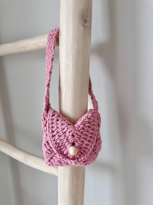 Pink Kids Mini Crochet Handbag