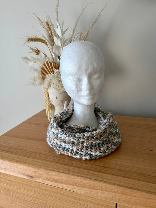 Neutral Crochet Wrap-Around Scarf