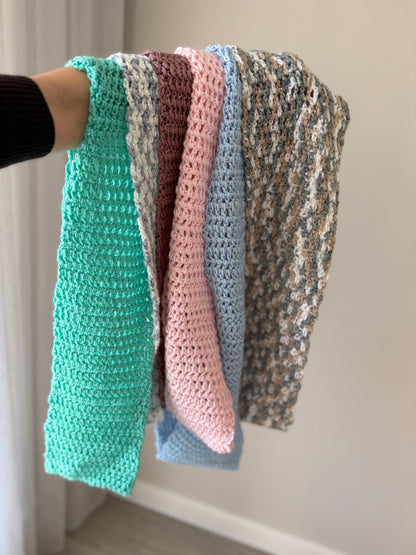 Aqua Crochet Wrap-Around Scarf