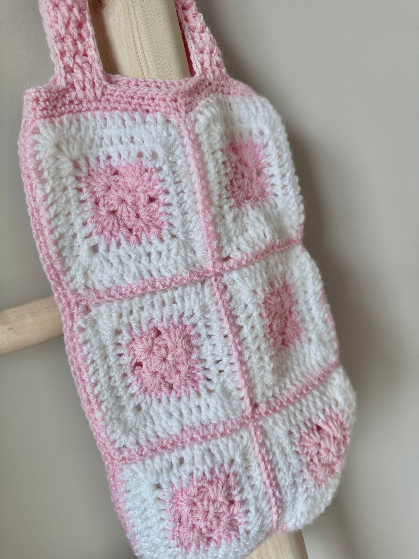Pink & White Tote Bag