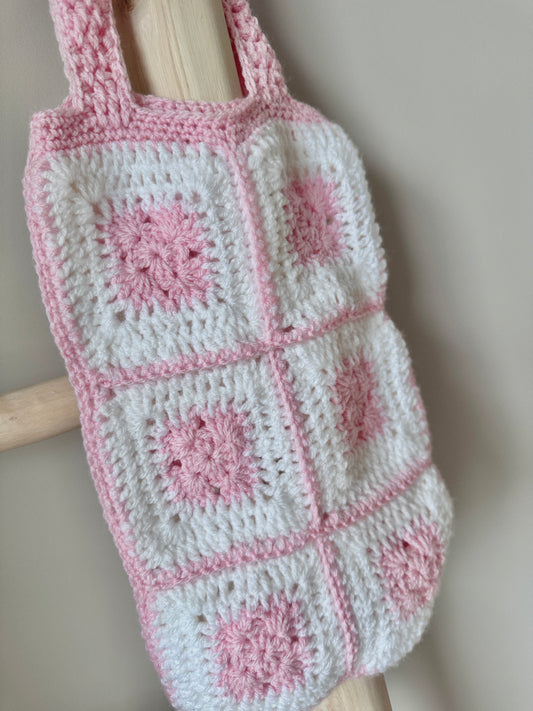 Pink & White Tote Bag