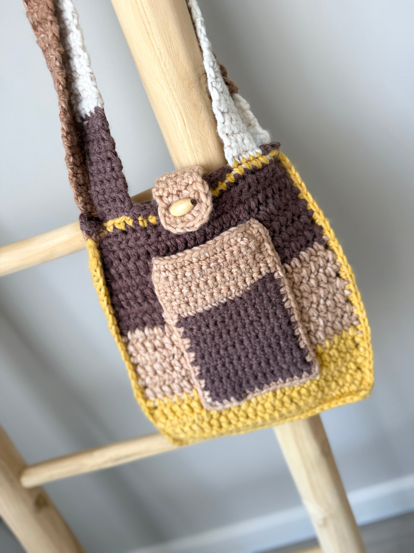 Multi-Coloured Crochet Handbag