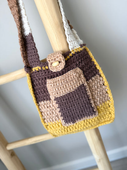 Multi-Coloured Crochet Handbag