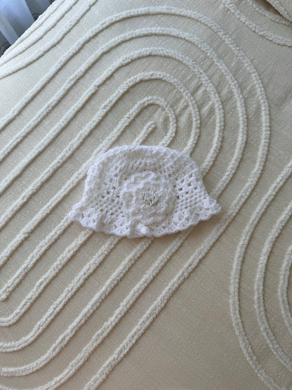 Posie Crochet Hat with Flower Design