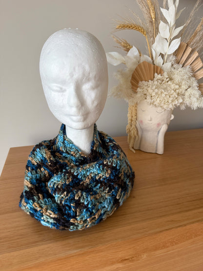 Multi-Colour Crochet Wrap-Around Scarf