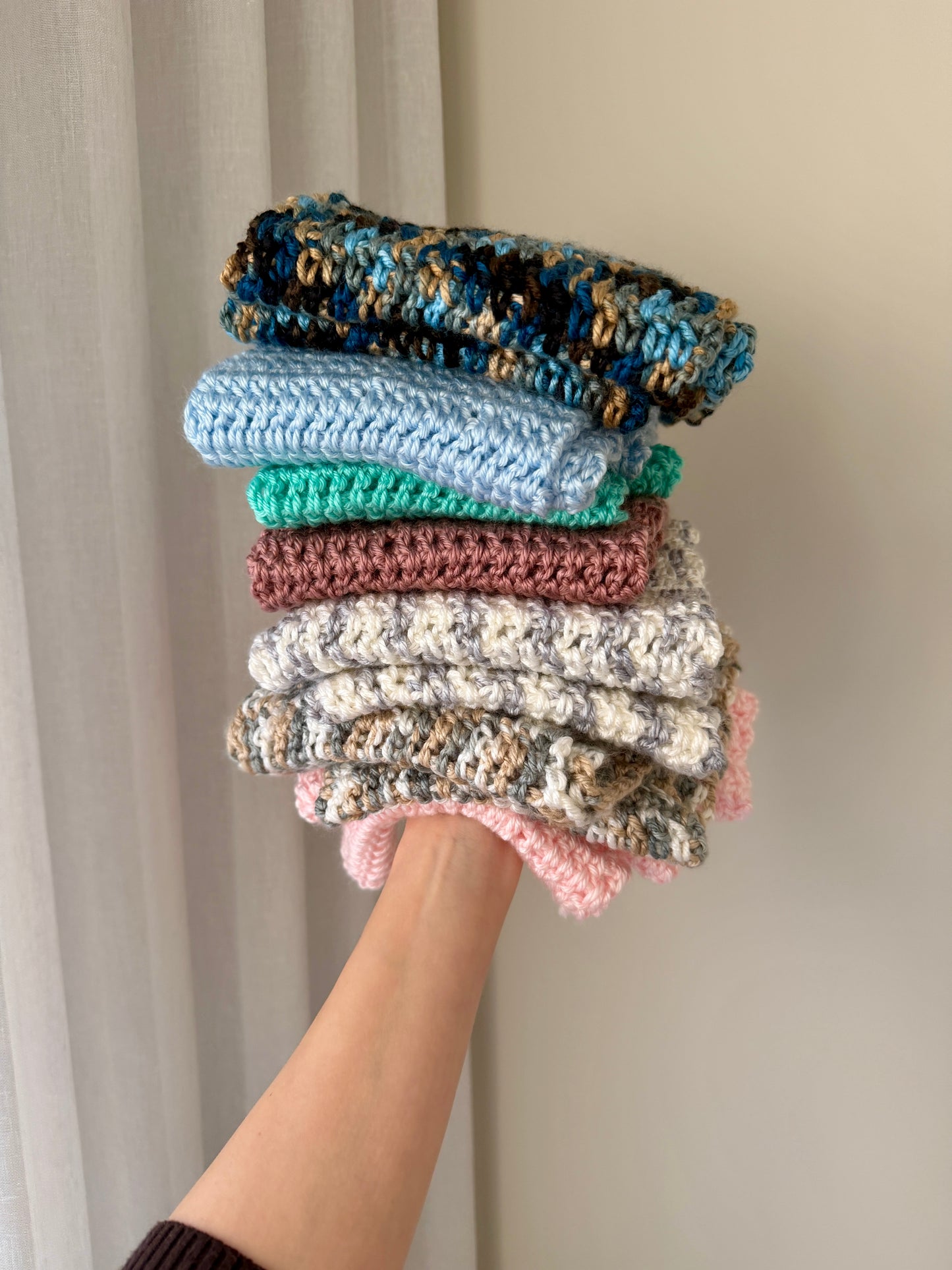 Aqua Crochet Wrap-Around Scarf