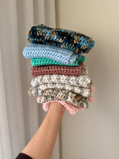 Aqua Crochet Wrap-Around Scarf