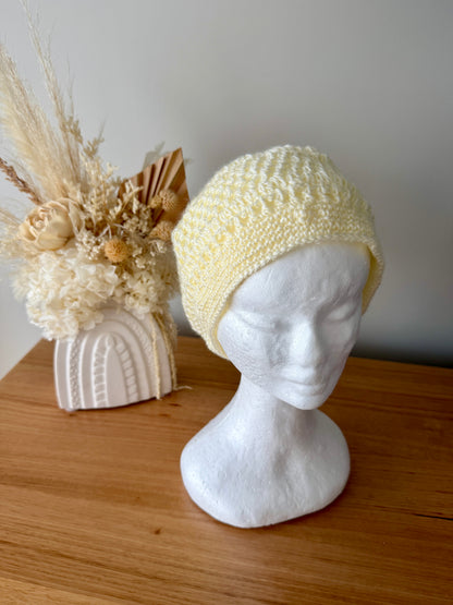 Women’s Crochet Beret | Cream