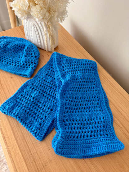 Blue Beret & Scarf Set