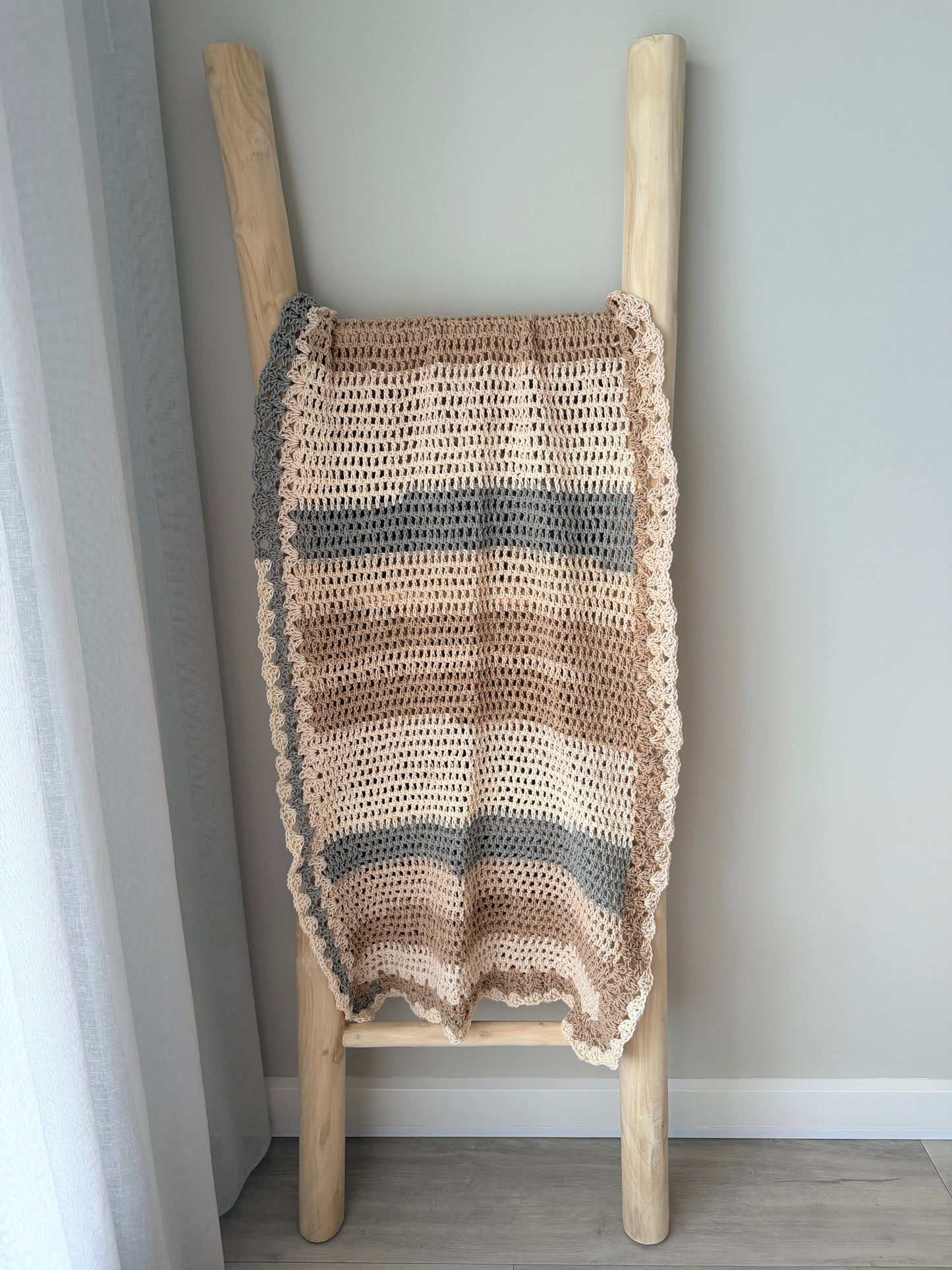 Neutal Multi-coloured Crochet Runner