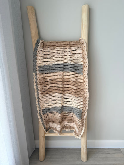 Neutal Multi-coloured Crochet Runner