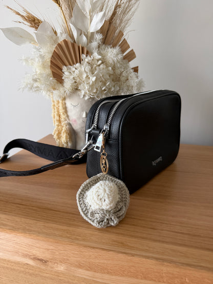 Hat with Bow Crochet Key Chain