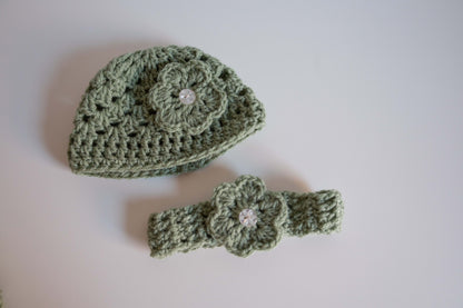 Arabella Crochet Poncho, Beanie + Headband Set
